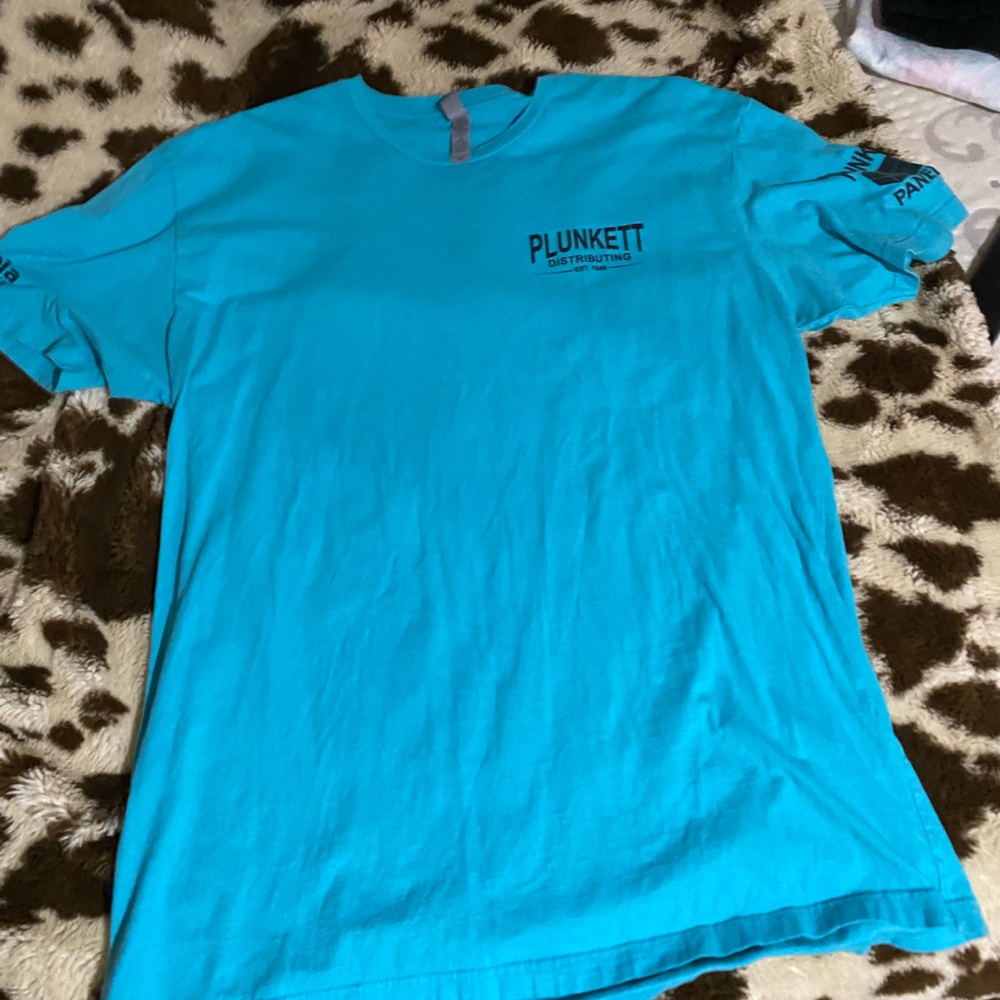 Blue with black wording